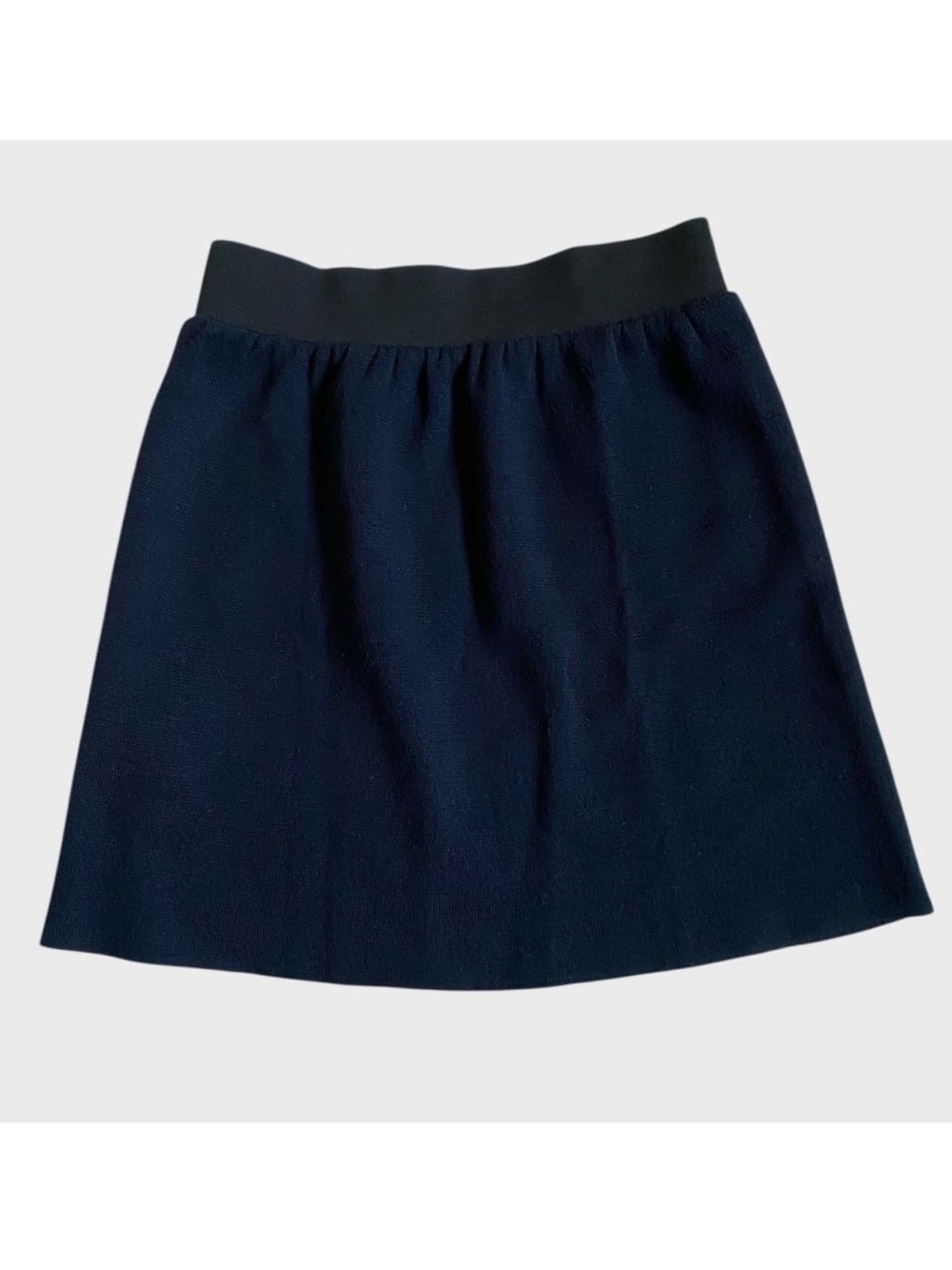 Vintage Le Mont St Michel Wool Blend Mini Skirt Women's S Navy Blue Black Preppy